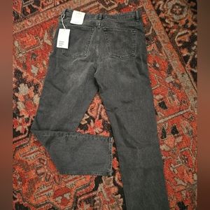 Black washed charcoal slim organic cotton jeans